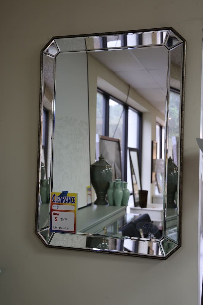 Uttermost Beveled Mirrored-Frame Wall Mirror — Octagonal Corners