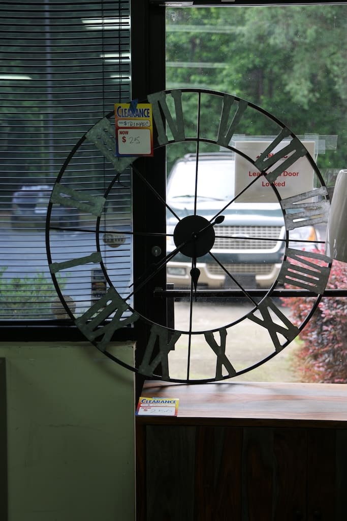 Oversized Open-Face Wall Clock — Matte Black Metal