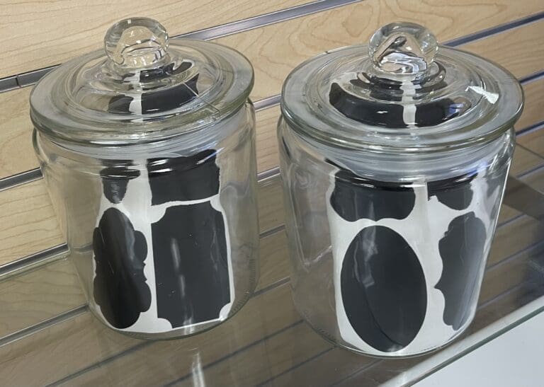 Black & White Glass Decorative Canister Set