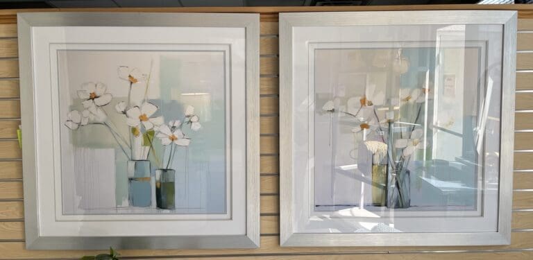 White Blossoms Framed Art