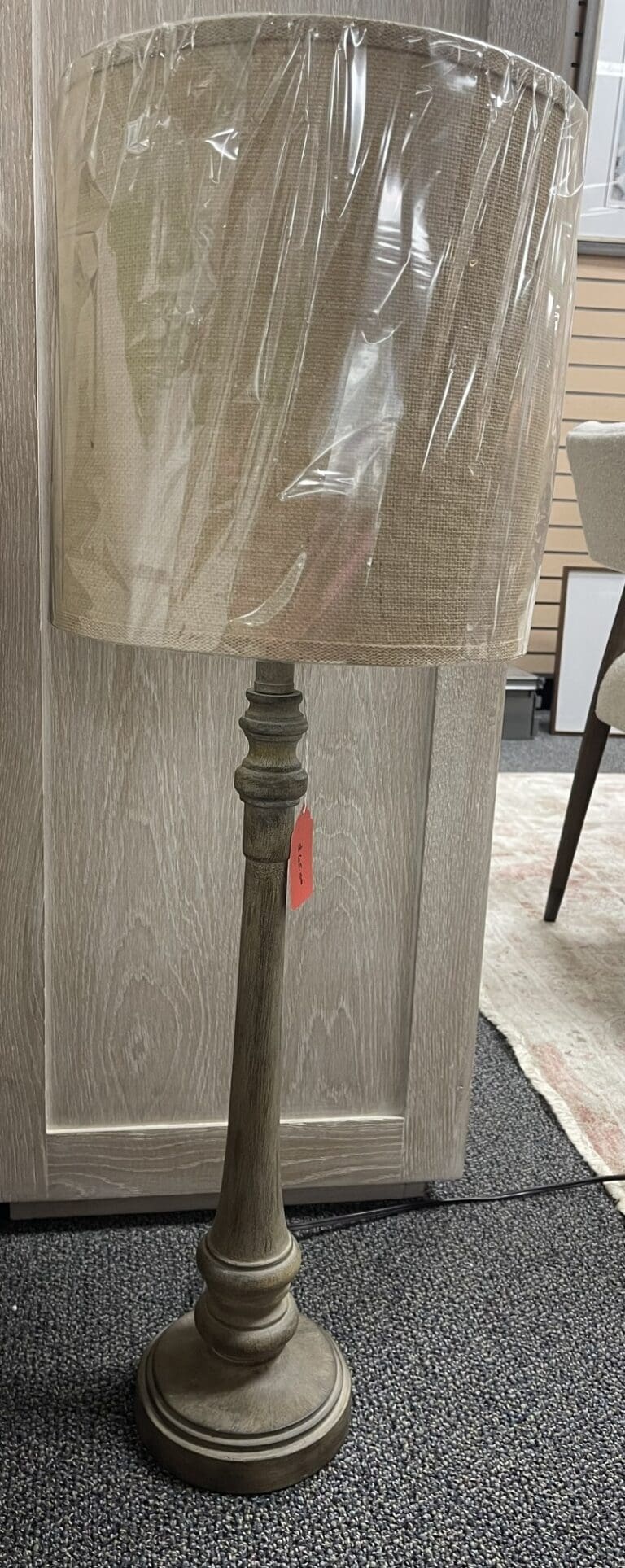 Rustic Turned Wood Floor Lamp
