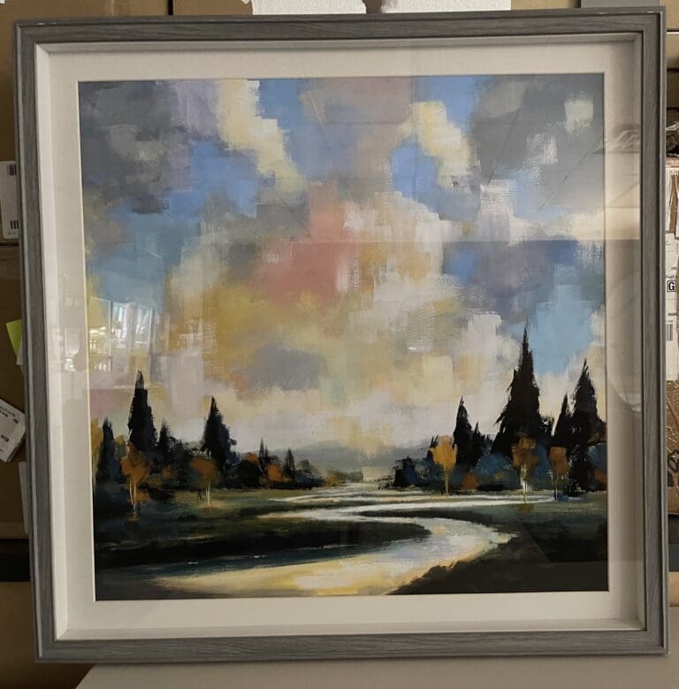 Autumn River Landscape Framed Wall Art