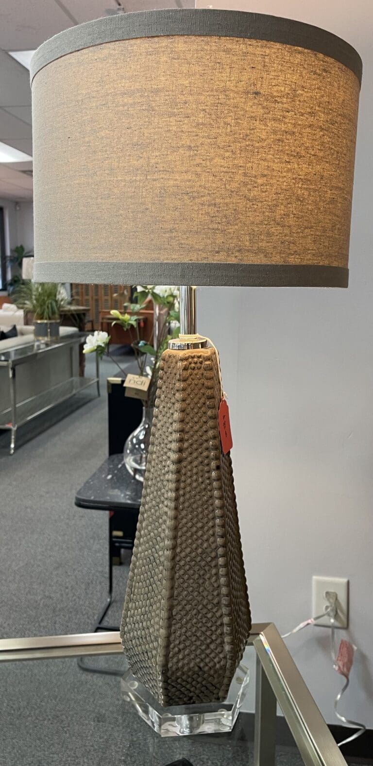 Textured Bronze Sculptural Table Lamp