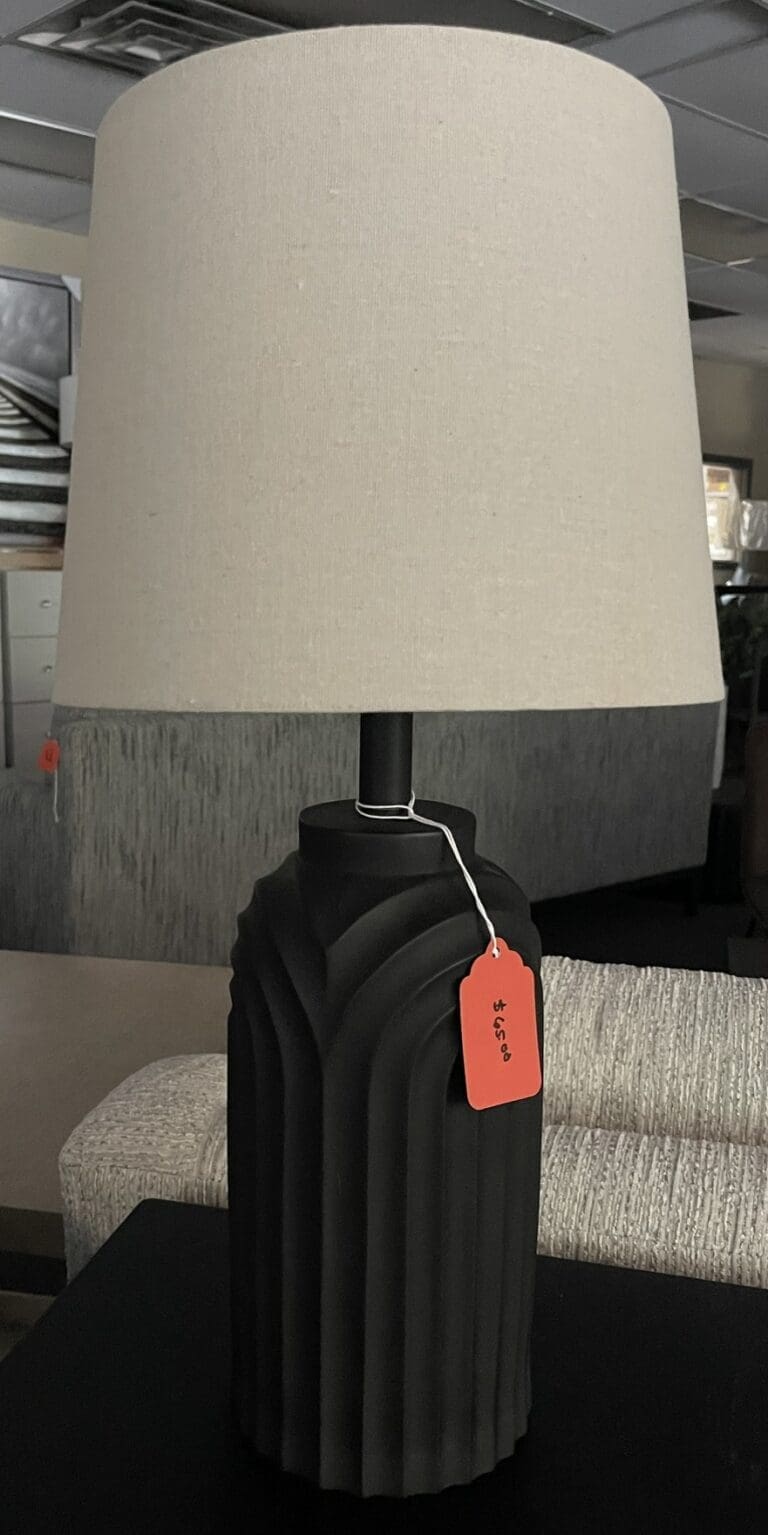 Black Sculptural Fluted Table Lamp