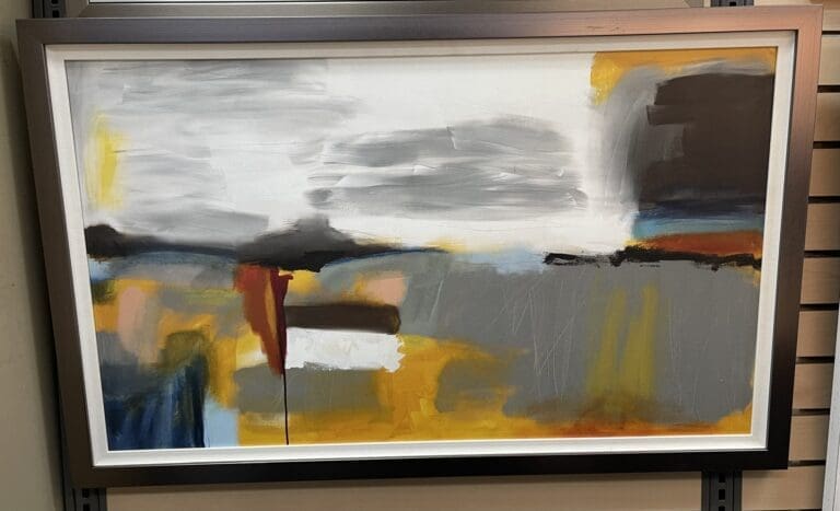 Golden Horizon Abstract Framed Wall Art
