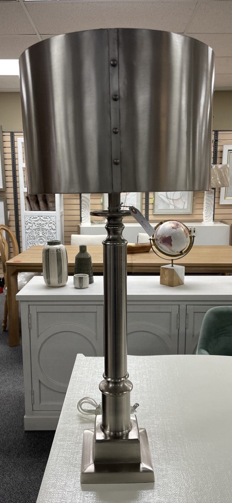Industrial Brushed Metal Table Lamp