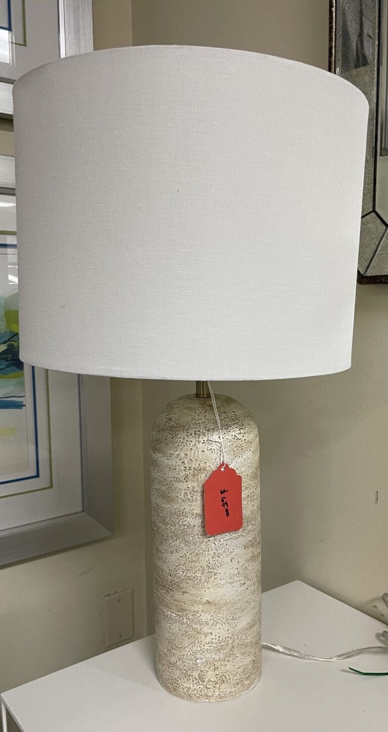 Textured Ivory Ceramic Table Lamp