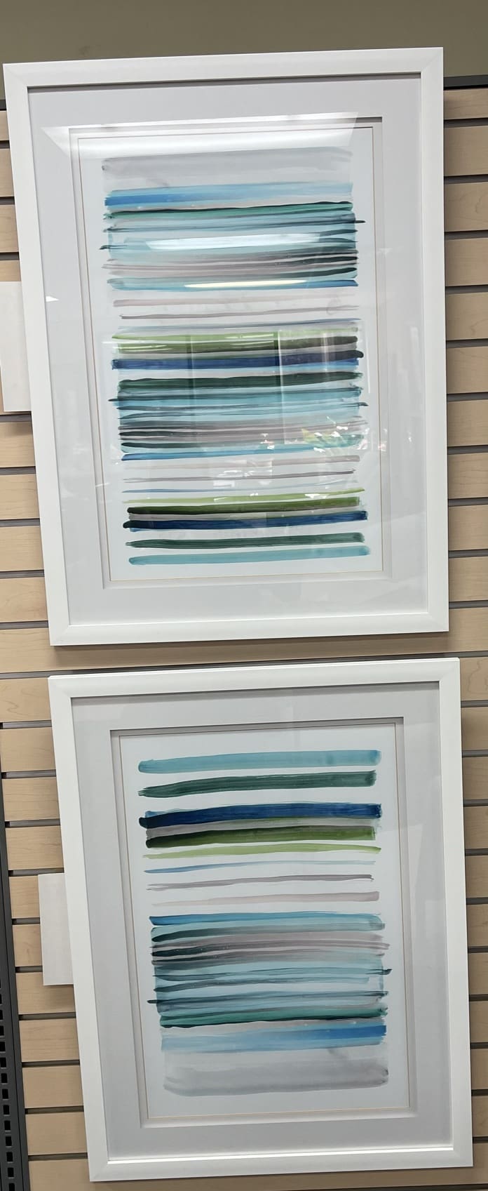 Coastal Stripes Abstract Framed Art