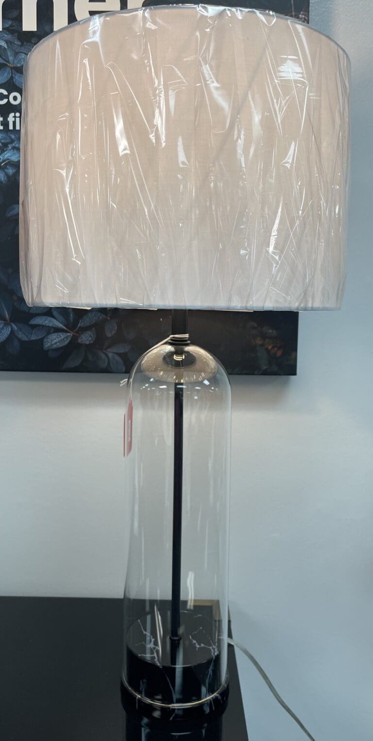 Clear Glass Column Table Lamp