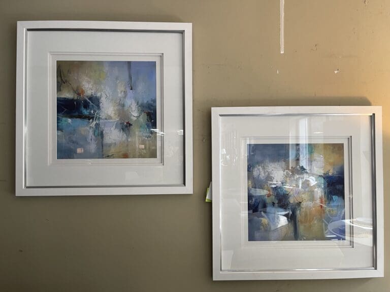 Atmospheric Blue Abstract Framed Art