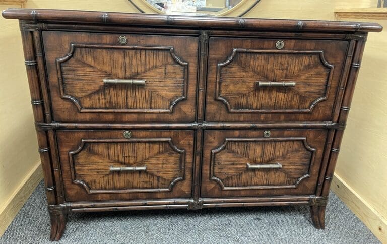 Carved Wood Four-Drawer Chest