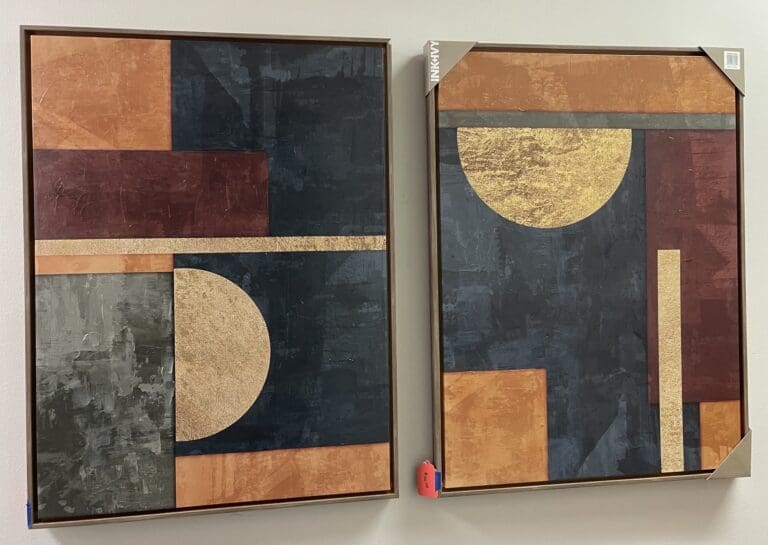 Modern Geometric Abstract Framed Art